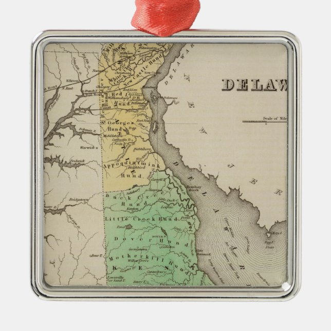 Delaware 6 metal tree decoration (Front)