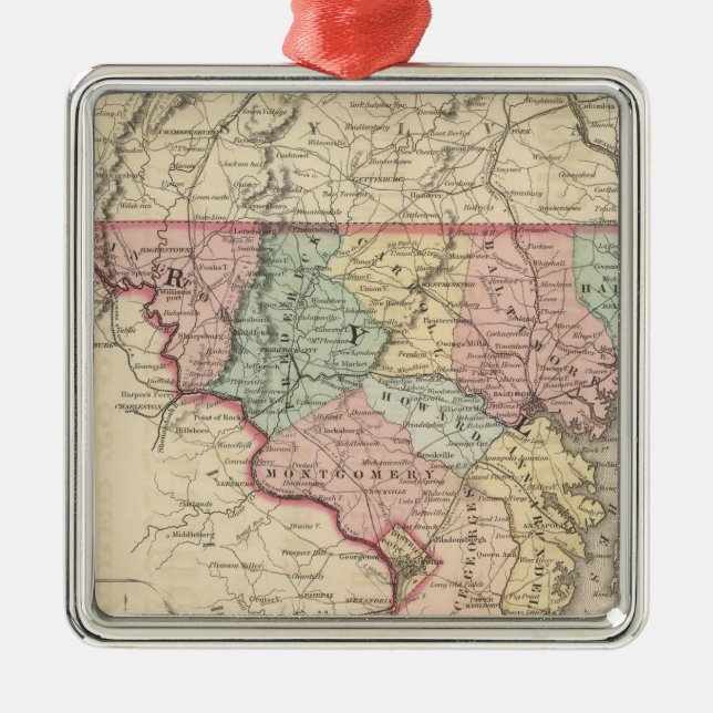 Delaware and Maryland Metal Tree Decoration (Front)