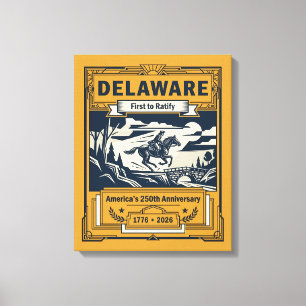 Delaware Art Deco America 250th Anniversary Canvas Print