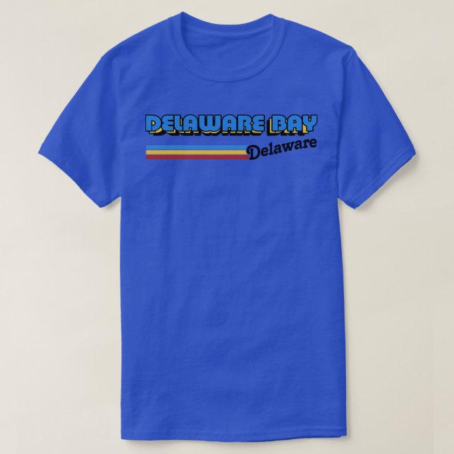 Delaware Bay Delaware Retro Styled Design T-Shirt (Design Front)