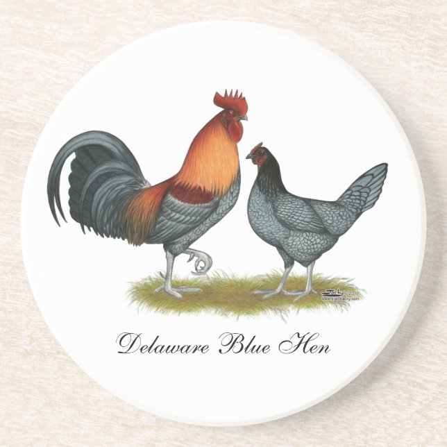 Delaware Blue Hen Coaster (Front)