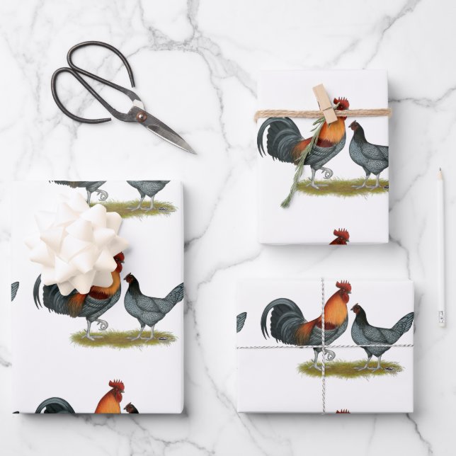 Delaware Blue Hen Wrapping Paper Sheet (Front)