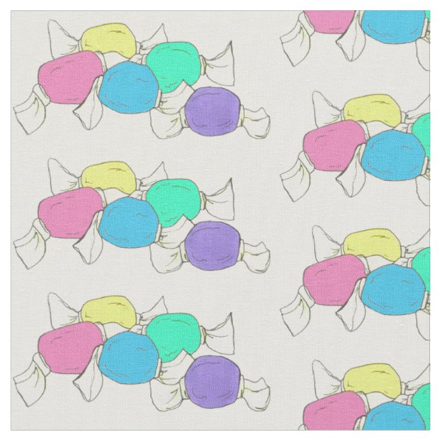 Delaware Boardwalk Salt Water Taffy Candy Beach DE Fabric (Close Up)