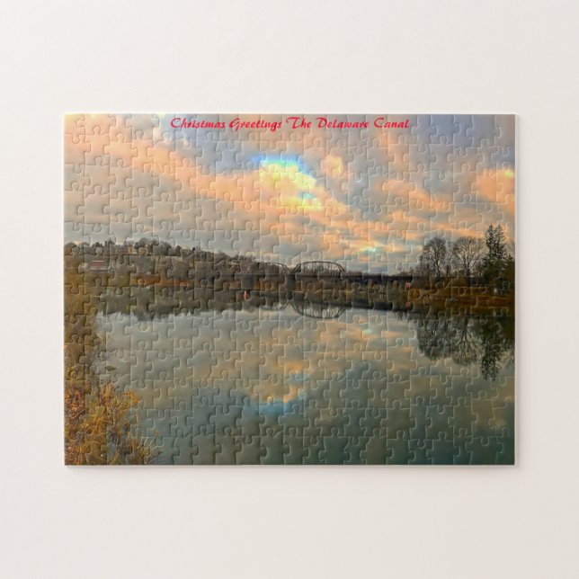 Delaware Canal.Christmas Greetings Jigsaw Puzzle (Horizontal)
