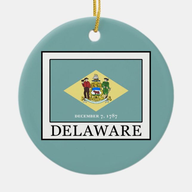 Delaware Ceramic Tree Decoration (Front)