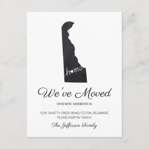 Delaware Chalkboard State Map Moving Postcard