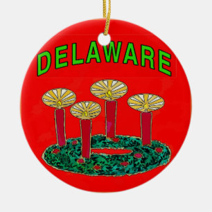 Delaware Christmas Tree Ceramic Tree Decoration