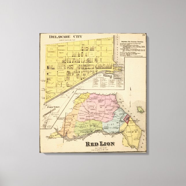 Delaware City, Red Lion Canvas Print (Front)