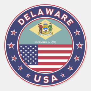 Delaware Classic Round Sticker