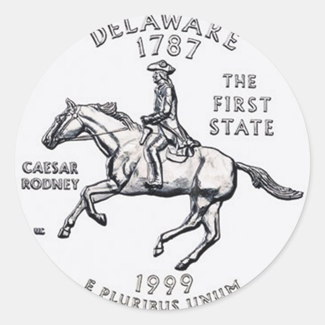 Delaware Classic Round Sticker (Front)
