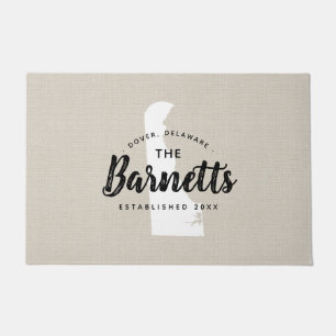 Delaware Family Monogram State Doormat