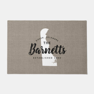 Delaware Family Monogram State Doormat