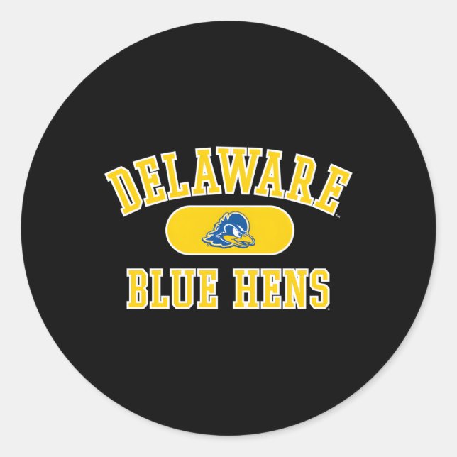 Delaware Fightin' Blue Hens Varsity Team Colour Classic Round Sticker (Front)