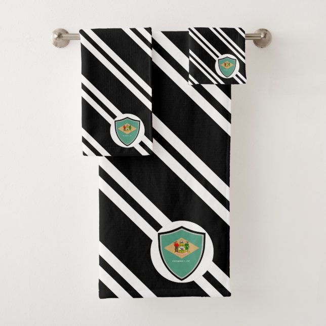 Delaware flag bath towel set (Insitu)
