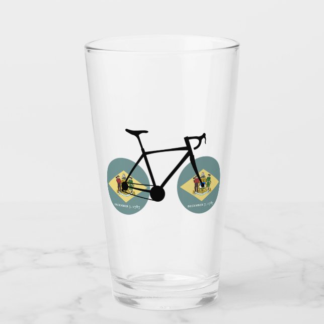 Delaware Flag Cycling Glass (Front)