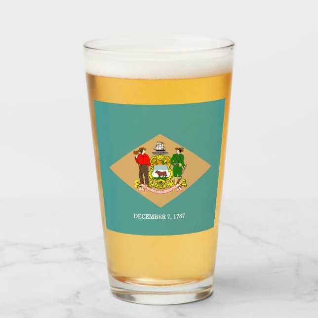 Delaware flag   glass (Front Filled)