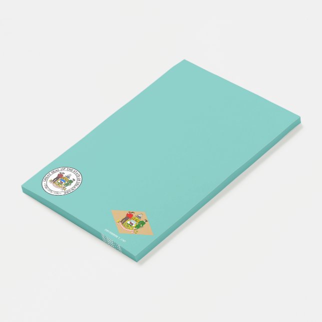 Delaware flag post-it notes (Angled)