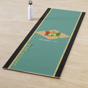 Delaware flag yoga mat