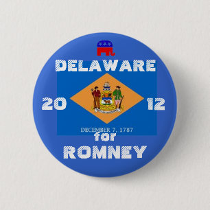 Delaware for Romney 2012 6 Cm Round Badge