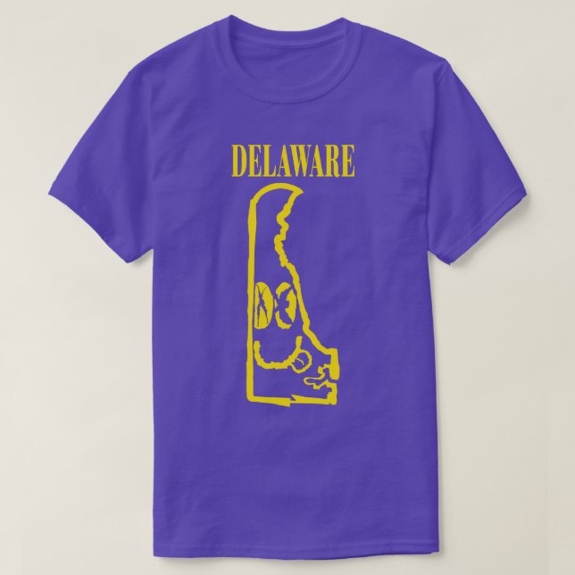 Delaware Grunge Smiling Face Black Background T-Shirt (Design Front)