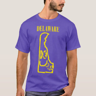 Delaware Grunge Smiling Face Black Background T-Shirt