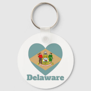 Delaware Heart Flag Key Ring