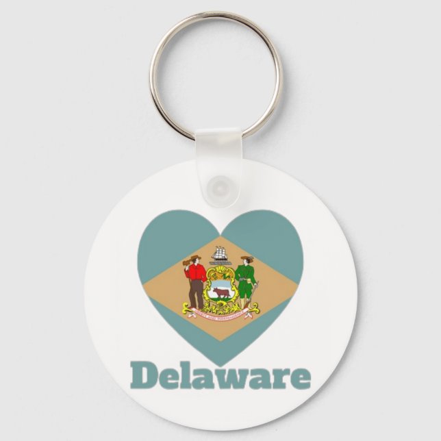 Delaware Heart Flag Key Ring (Front)