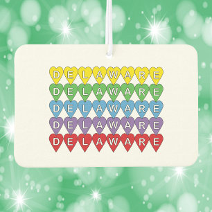 Delaware Hearts Colourful Car Air Freshener