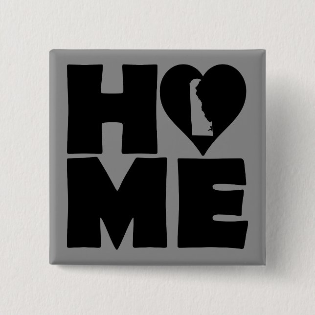 Delaware Home Heart State Button Badge Pin (Front)