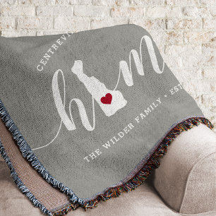 Delaware Home State Personalised Rustic Throw Blanket