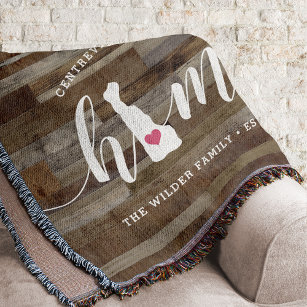 Delaware Home State Personalized Wood Look Throw Blanket