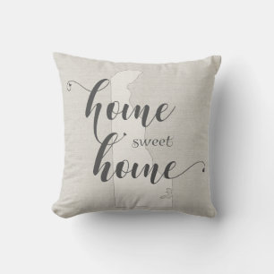 Delaware - Home Sweet Home burlap-look Cushion