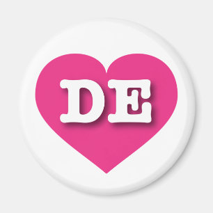 Delaware Hot Pink Heart - I love DE Magnet