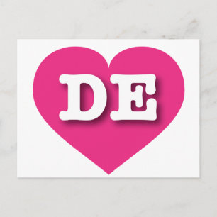 Delaware Hot Pink Heart - I love DE Postcard
