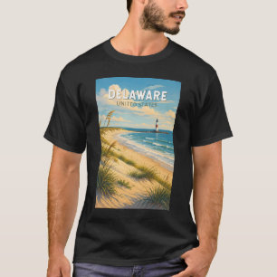 Delaware Illustration Travel Art Vintage T-Shirt