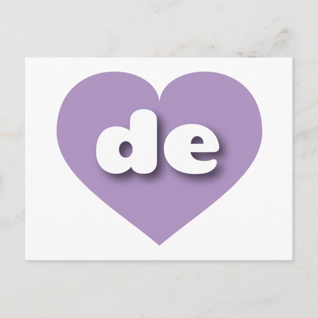 Delaware lavender heart - I love de Postcard (Front)