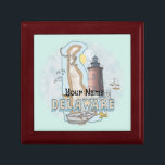 Delaware Lighthouse custom name Gift Box<br><div class="desc">Delaware Lighthouse custom name gift box by ArtMuvz Illustration. Matching watercolor lighthouse t shirt, apparel, nautical clothing, lighthouse collector apparel. Lighthouse gifts are a great way to show someone you care, especially if they love the ocean, the coast, or lighthouses themselves. Lighthouses are iconic symbols of hope, guidance, and safety,...</div>