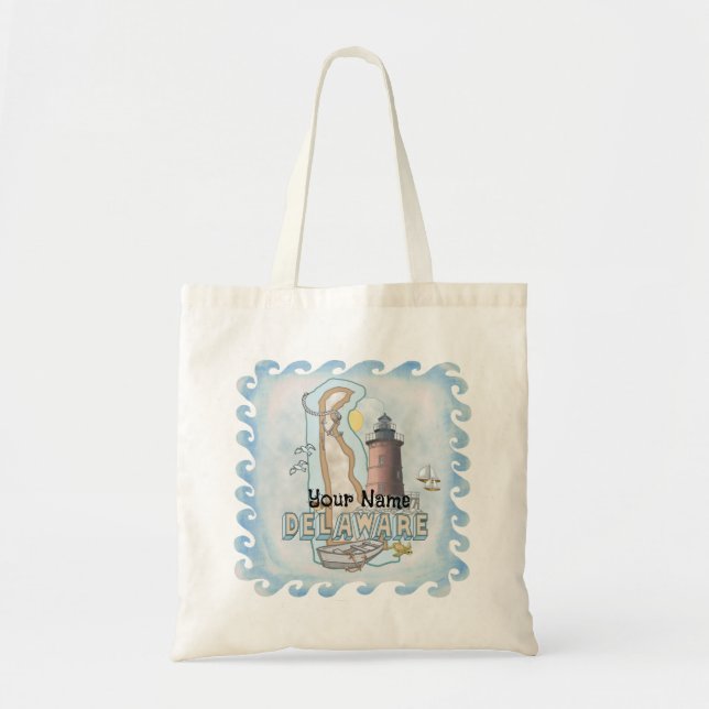 Delaware Lighthouse custom name Tote Bag (Front)