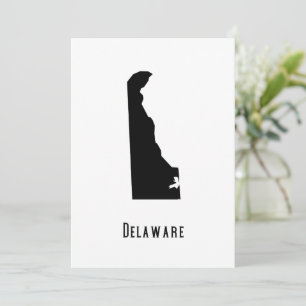 Delaware Map - Black and White Modern Delaware Map Invitation