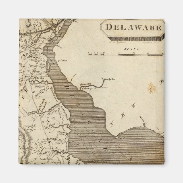 Delaware Map by Arrowsmith Magnet (Front)