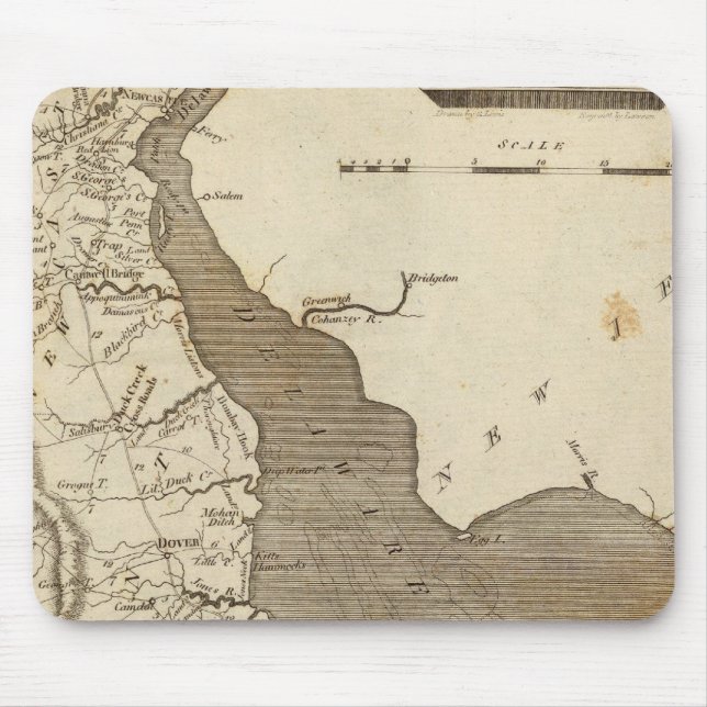 Delaware Map by Arrowsmith Mouse Pad (Front)