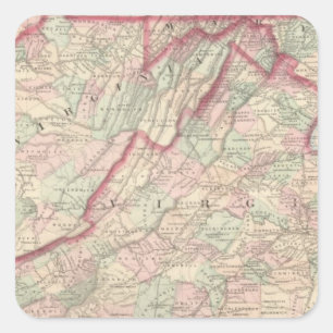 Delaware, Maryland, Virginia, West Virginia Square Sticker