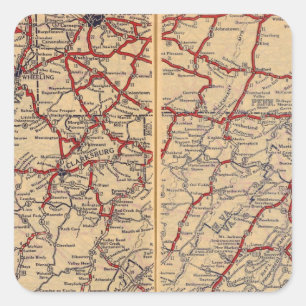 Delaware, Maryland, Virginia, West Virginia Square Sticker