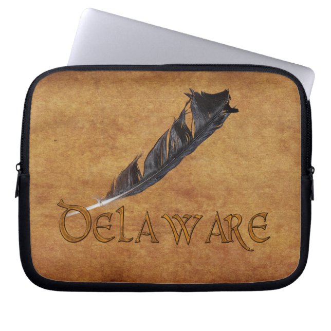 DELAWARE Native American Feather Laptop Sleeve (Front)