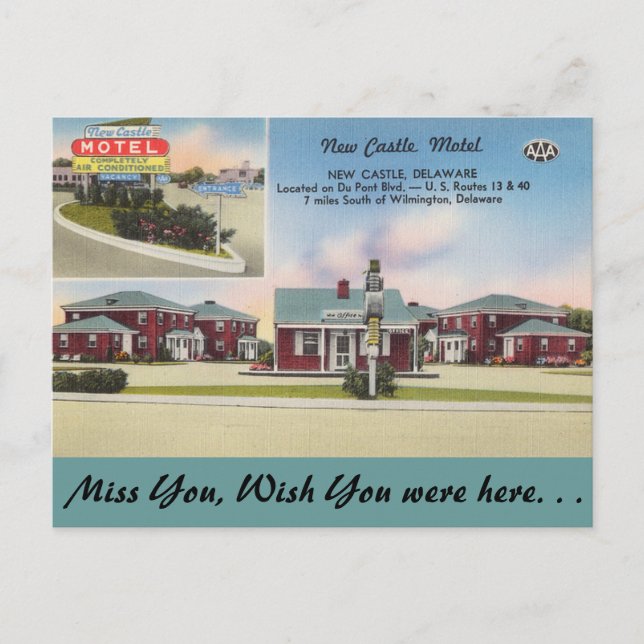 Delaware, New Castle Motel Postcard (Front)