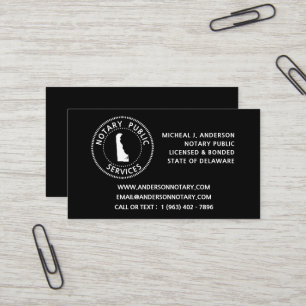 Delaware Notary Public Services Business Card
