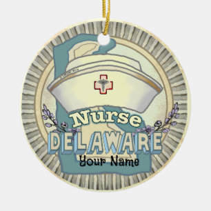 Delaware Nurse Ceramic Tree Decoration