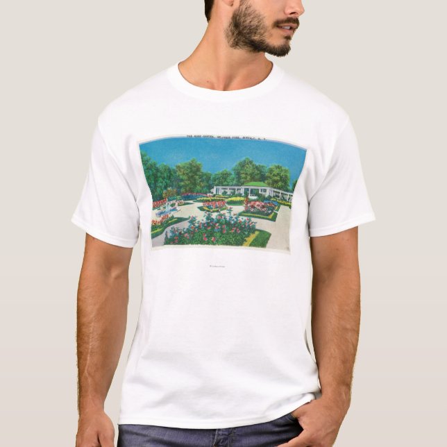 Delaware Park Rose Garden View T-Shirt (Front)