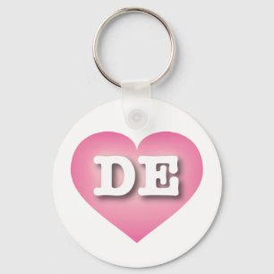 Delaware Pink Fade Heart - I love DE Key Ring