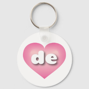 Delaware pink fade heart - I love de Key Ring